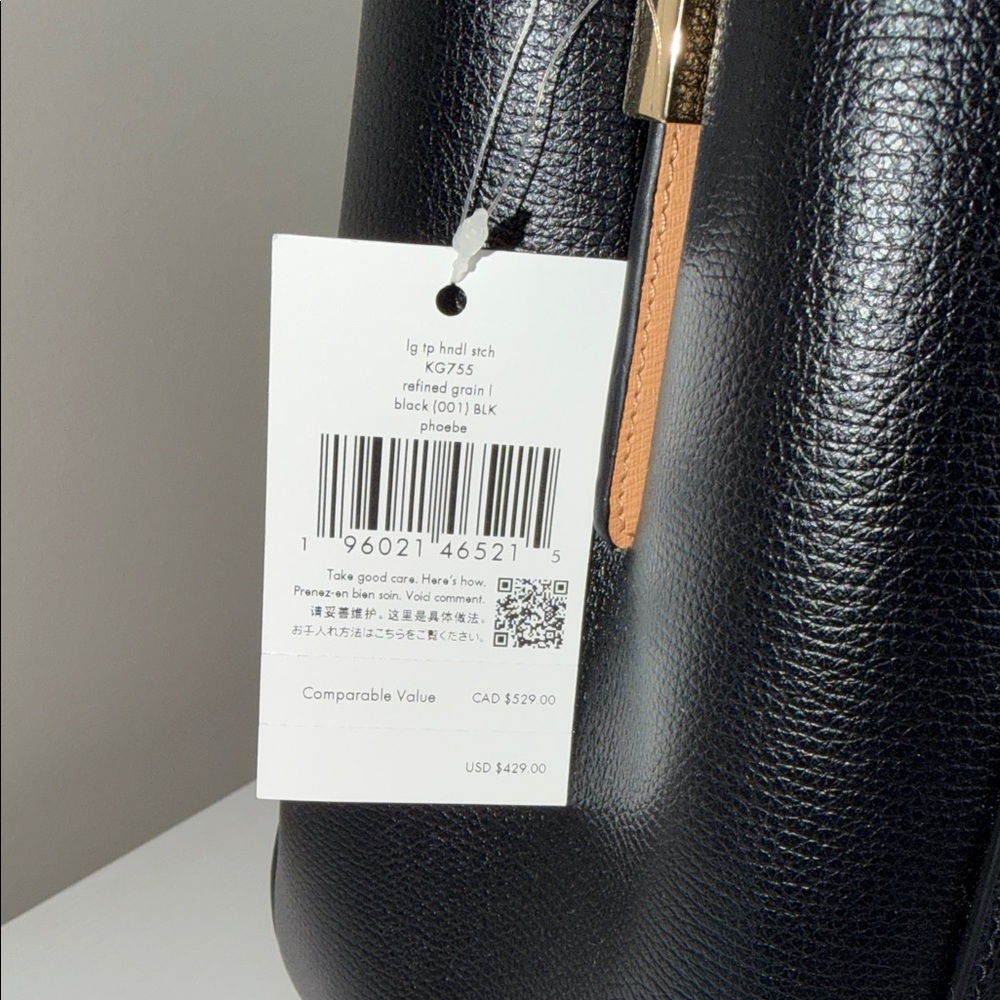 BNWT Kate Spade Black Leather Handbag adjustable / removable shoulder strap - Picture 3 of 9
